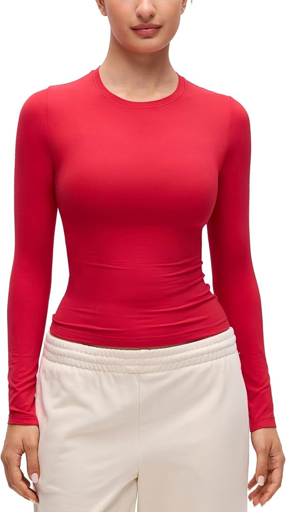 CRZ YOGA Softembrace Crewneck Long Sleeve Shirts for Women - Casual Going Out Tops Soft Basic Fit... | Amazon (US)