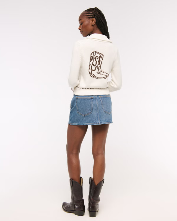 Women's Double Zipper Western Cardigan | Women's Tops | Abercrombie.com | Abercrombie & Fitch (US)