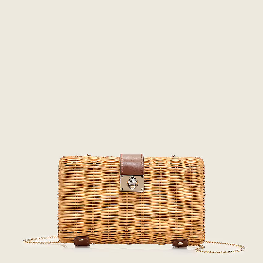 Rattan clutch with chain strap | J. Crew US