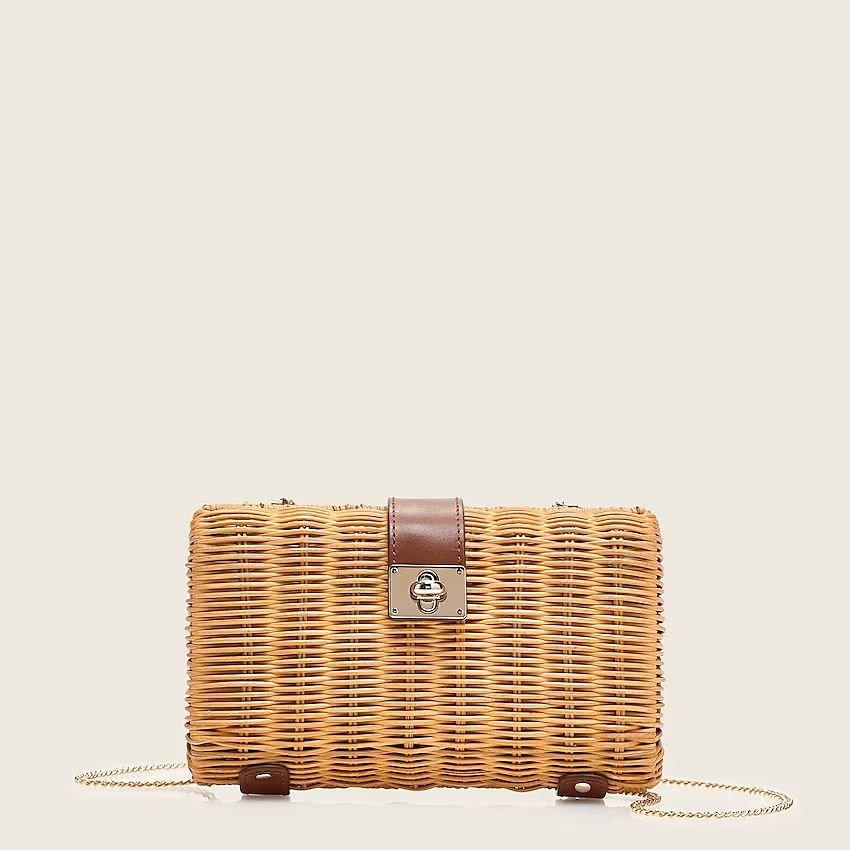 Rattan clutch with chain strap | J.Crew US