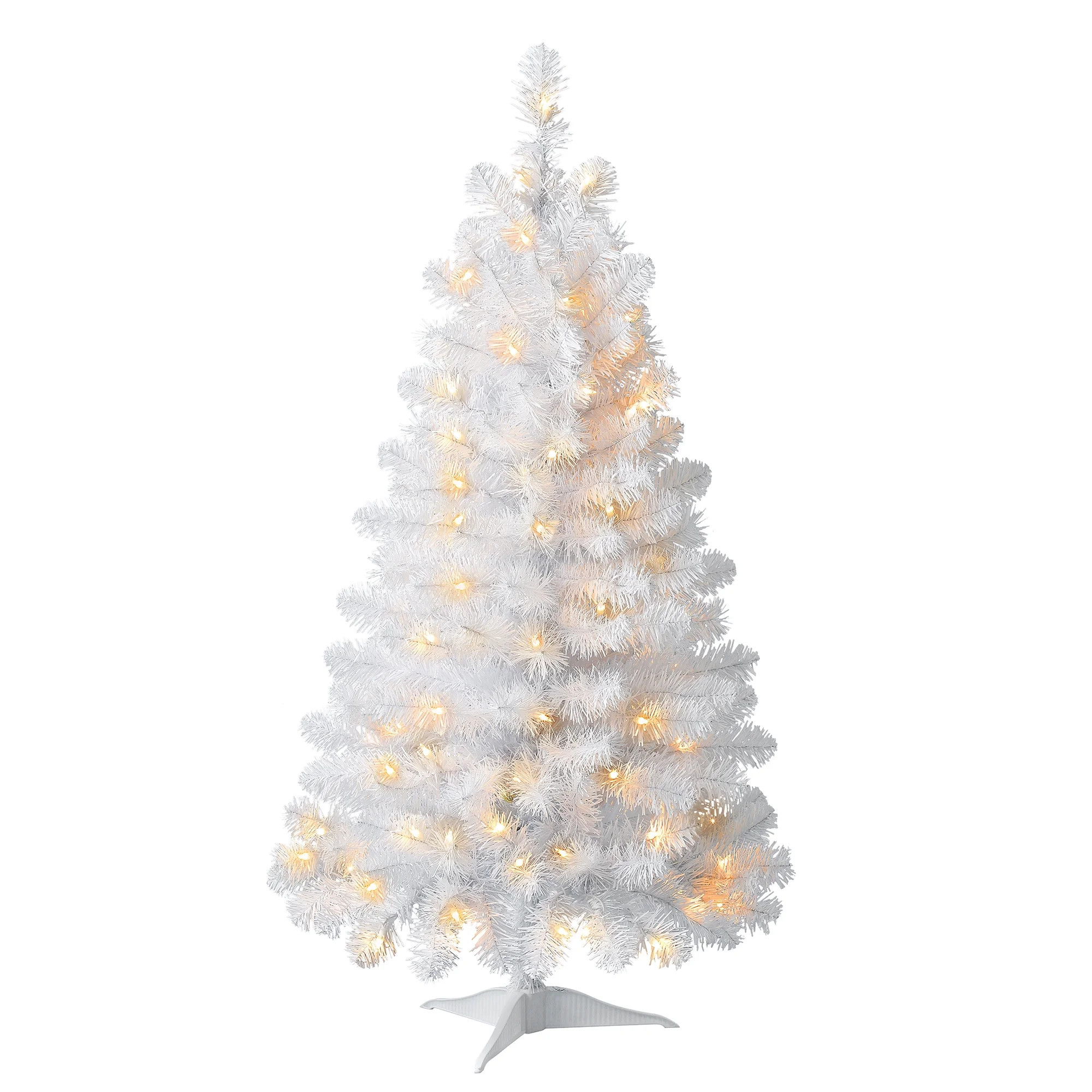 Holiday Time Pre-Lit Indiana Spruce White Artificial Christmas Tree, Mini Clear Incandescent Ligh... | Walmart (US)