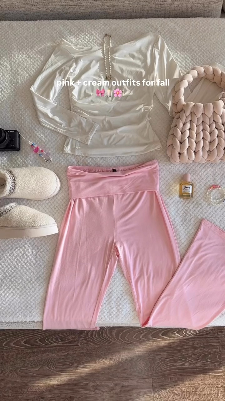 pink + cream outfits for fall 🎀🕯️🌸🦢

[pilates princess, that girl outfits, pinterest aesthetic, amazon fashion finds, autumn fashion, adidas sambas, off the shoulder top, pink girly style, feminine outfit ideas, girly inspo, outfit flatlay]

#LTKFindsUnder50 #LTKVideo #LTKStyleTip