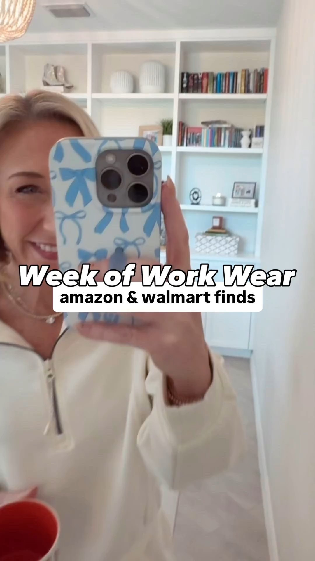 Week of Work Wear (Beginning) - 2-piece set - size small. 1. MONDAY - Short sleeve sweater - size MEDIUM (size up) // Brown wide leg trousers - size small // Pearl denim jacket - size small (oversized fit). 2. TUESDAY - Embroidered shirt dress - size XS // Fleece tights - size S/M // Boots - tts // Belt - smallest size available. 3. WEDNESDAY - Polka dot short sleeve sweater - size XS // Ruffle button up blouse - size small // Navy wide leg trousers - size XS, petite. 4. THURSDAY - Grey sweater - size small (oversized) // White t-shirt (old graphic tee I had) // Black jeans - size 0 // Ankle boots - tts. 5. FRIDAY - Beige blazer - size small (oversized) - size small // Wide leg jeans - size 25 // T-shirt - size small, pack of 3 // Sneakers - size up a ½.

#LTKWorkwear#LTKOver40#LTKSeasonal 

 