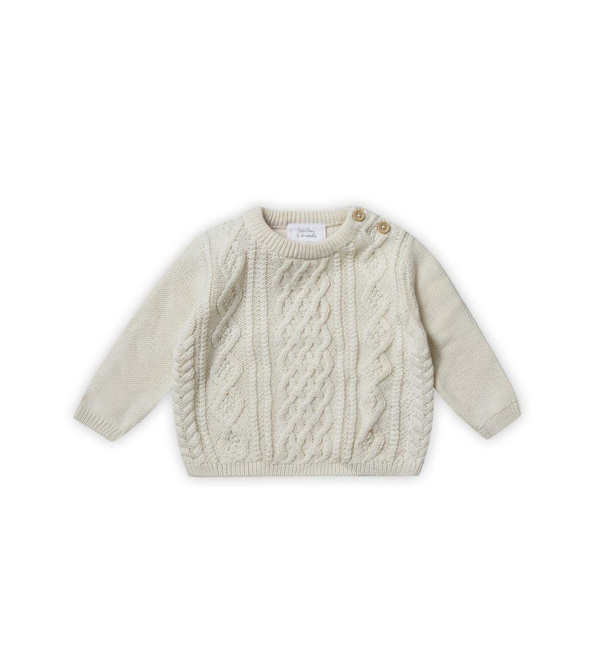 Stellou & Friends Toddler 100% Cotton Cable Knit Sweater Children Ages 3-4 Years - White | Macy's