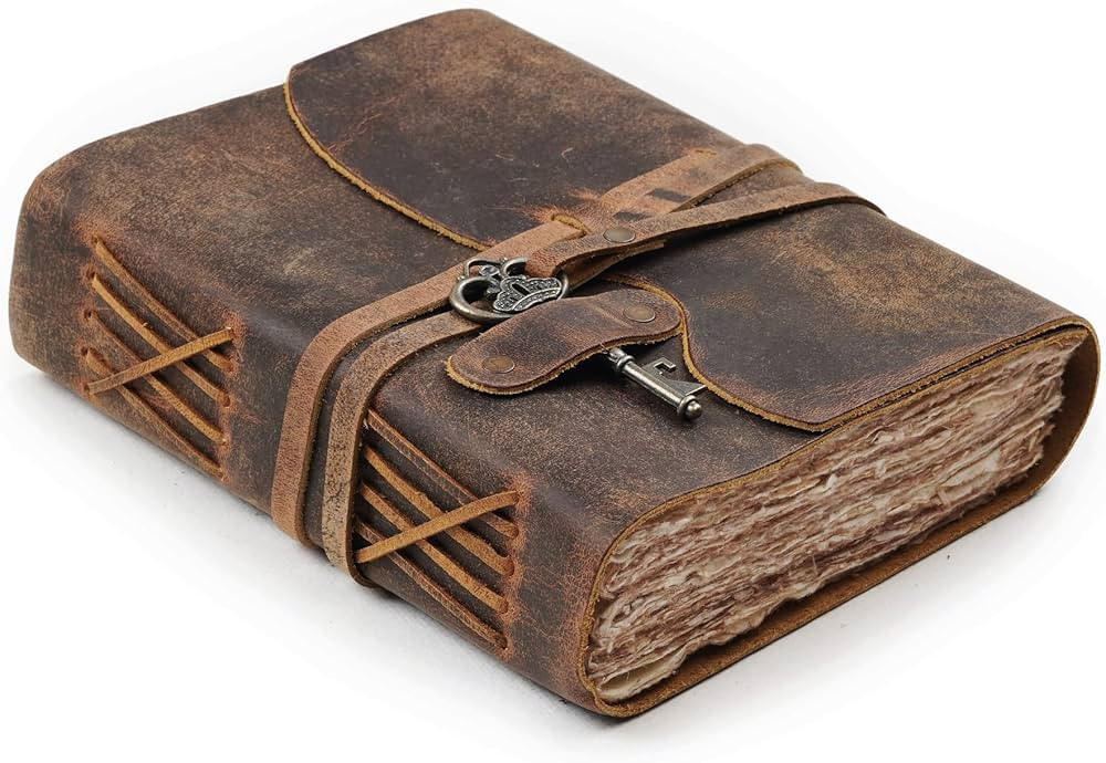 LEATHER VILLAGE Vintage Leather Journal – 200 Handmade Vintage Deckle Edge Paper – Leather bo... | Amazon (US)