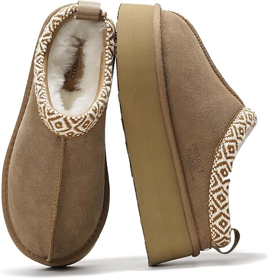 Project Cloud Platform Slippers for Women 100% Genuine Leather - Memory Foam Womens Slippers, Non... | Amazon (US)