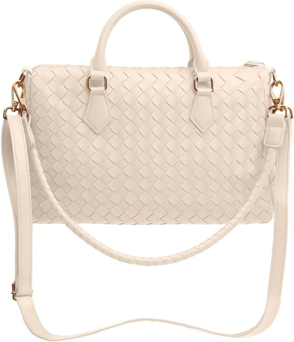 Woven Tote Bag for Women Purse Shoulder Handbags Crossbody Top Handle Hobo Bags Weave Vegan Leath... | Amazon (US)