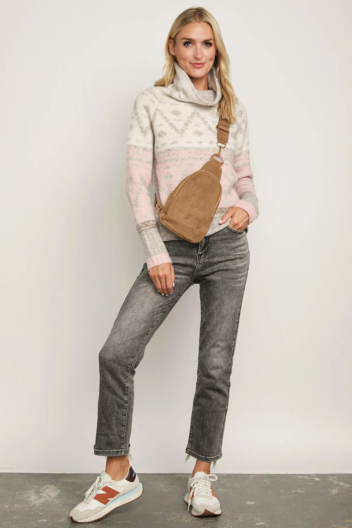 RD Style Mindy Fair Isle Cowlneck Sweater | Social Threads