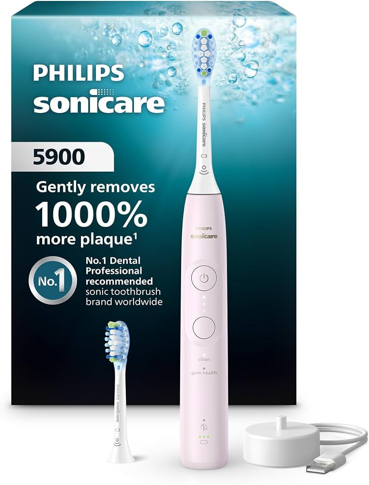 Philips Sonicare 5900 Rechargeable Electric Toothbrush, 2 Brush Heads, Pink | Amazon (US)