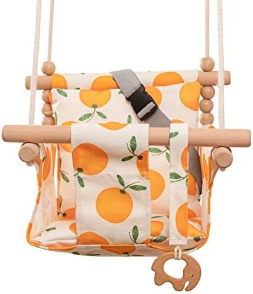 Canvas Baby Swing Seat Chair Indoor Outdoor Hanging Swing Seat for Baby with Soft Cushion/Safety ... | Amazon (US)
