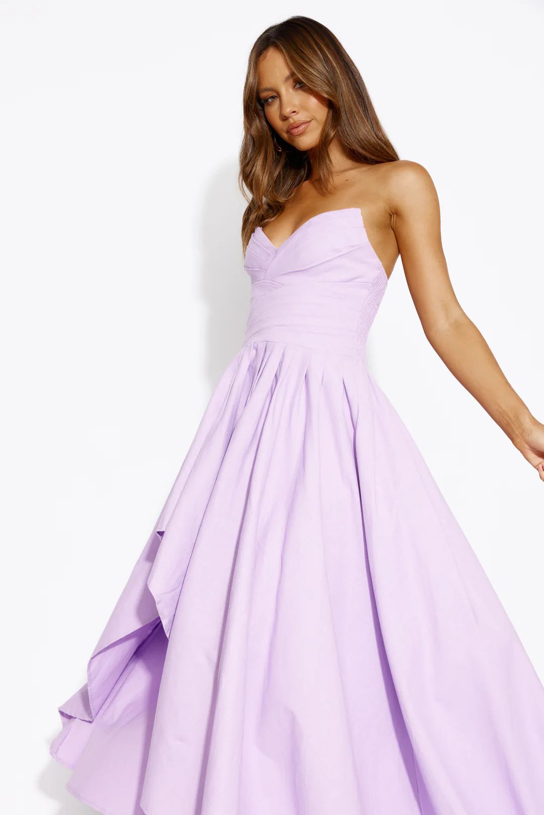 Wise Tales Strapless Maxi Dress Lilac | Hello Molly