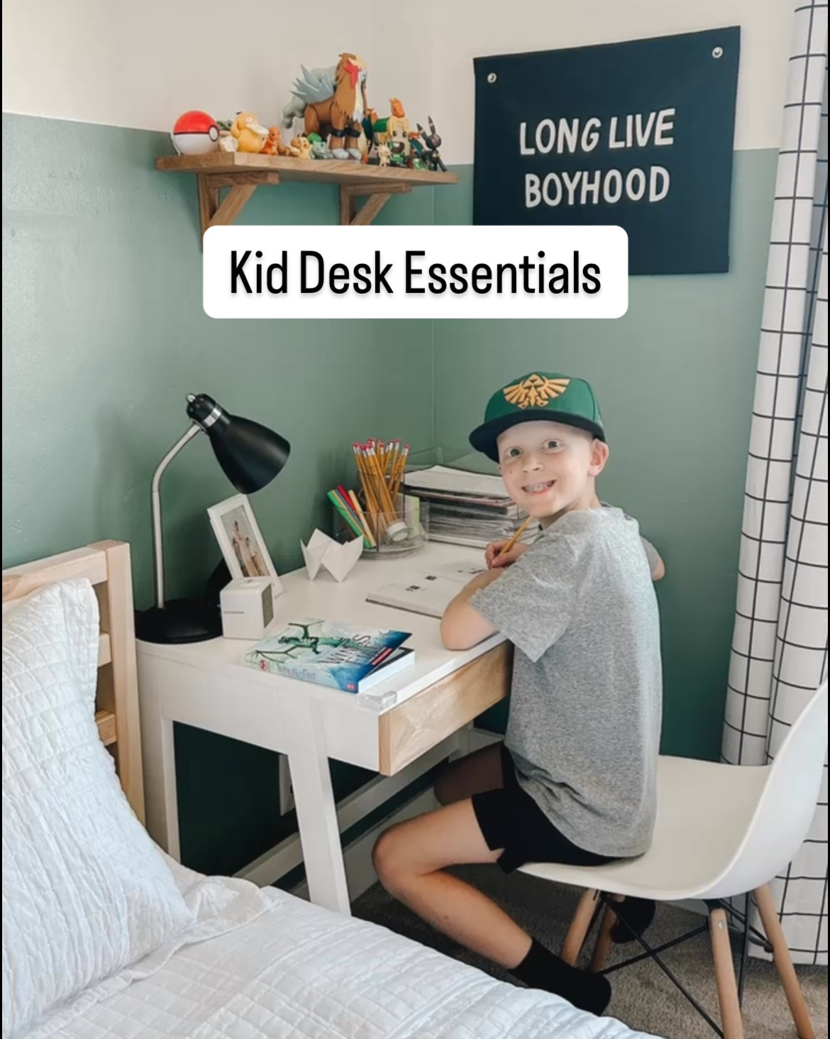 James has had his desk all set up for about a month and it’s so fun to walk in and see him creating. We’ve equipped him with simple and essential tools as he creates! Our first purchase was a few clear letter organizers for all his original comic books! An organizer for his pencils, tape, scissors, sticky notes and markers. Lots of white copy paper, a lamp, alarm clock and loads of scotch tape!! We wanted a separate desk shelf for all his treasures so the clutter didn’t add too much chaos! Our goal for these essentials is to help keep his space organized and ready to create! So far, it’s working great! What did we miss? 

#LTKHome #LTKKids