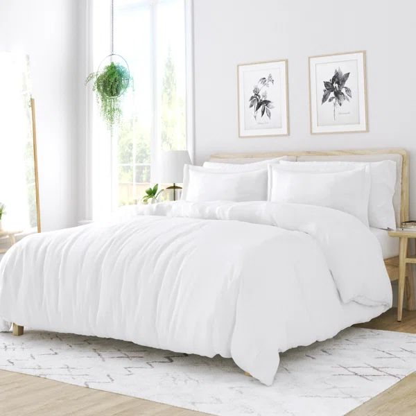 3 Piece Solid Duvet Cover Set Traditional | Wayfair North America