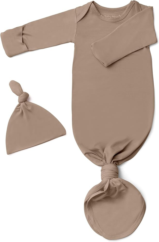 Baby Noah Newborn Knotted Gown for Boy Girls, Newborn Coming Home From Hospital Outfit, Baby Tie ... | Amazon (US)