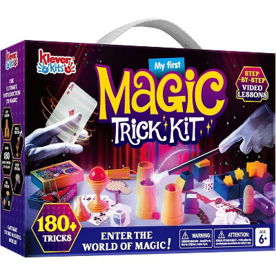 Klever Kits 180+ Magic Set- My First Magic Trick Kit- Amazing Magician Toy for Kids Aged 6+ Easy Tricks of Magic Wand, Illusion Cards and Magic Box | Target