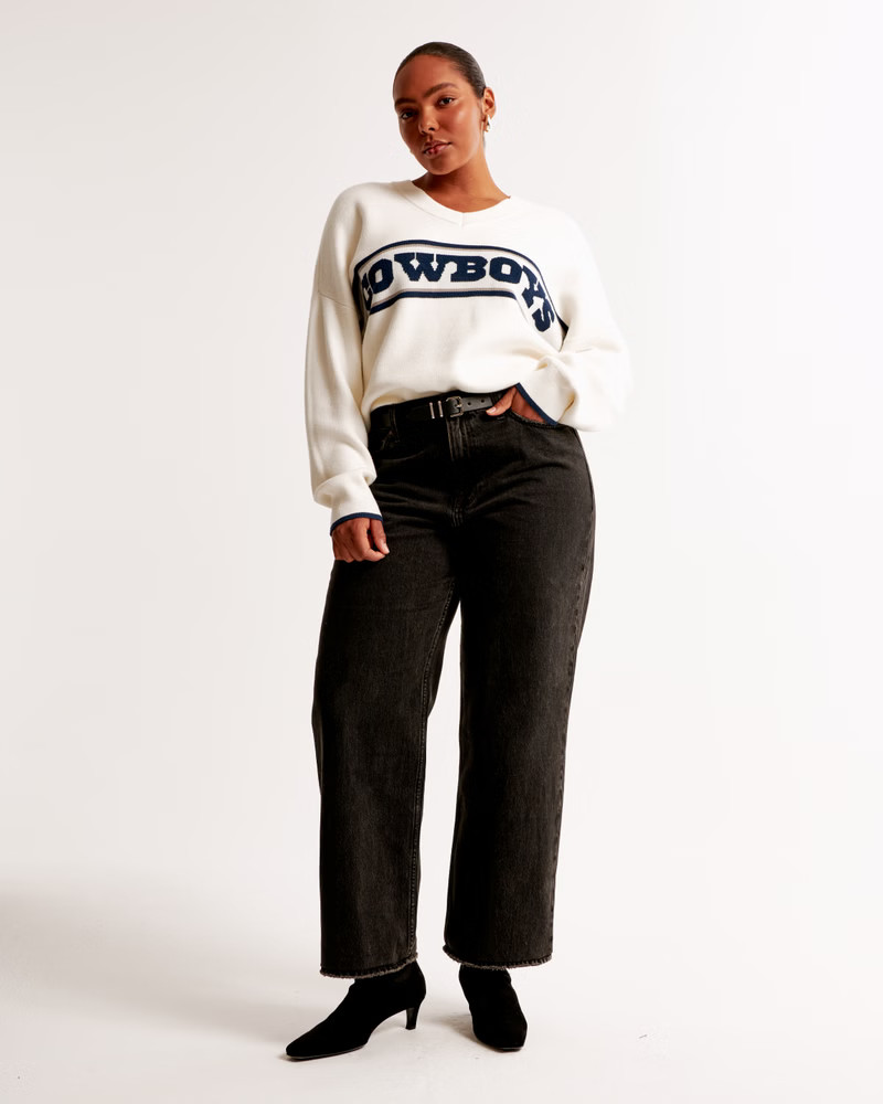 Women's Dallas Cowboys LuxeLoft V-Neck Sweater | Women's Tops | Abercrombie.com | Abercrombie & Fitch (US)