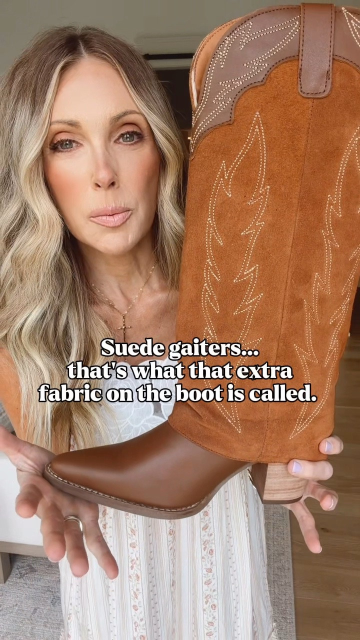 The "slouch" that hangs over the boot is actually called a gaiter and historically used to protect boots from brush... now they're just what's trending for fall!  

@Anthropologie #anthropartner