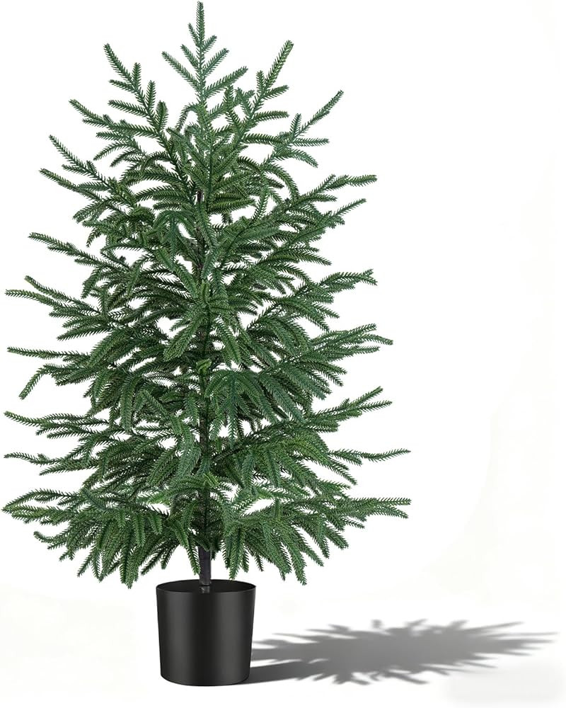 3FT Artificial Norfolk Pine Tree, 1pc Artificial Christmas Tree Faux Potted Plants for Front Porc... | Amazon (US)