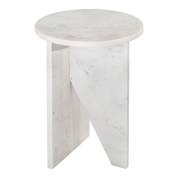 Angled Base Marble Side Table | West Elm (US)