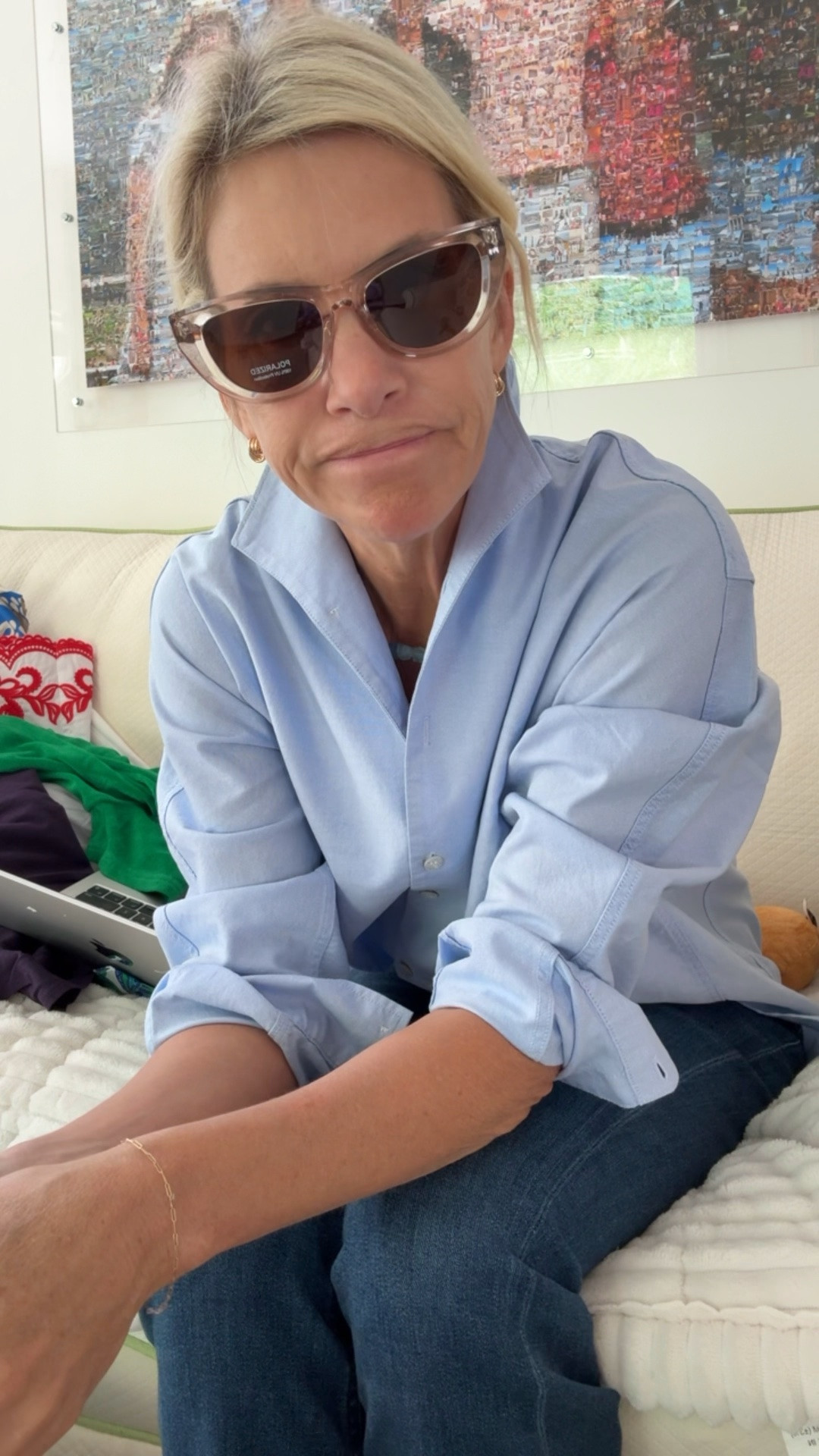 Is those are fun new cat eye sunglasses !  Very modern foot and perfect for my size face. $69 bucks!!

#LTKootd #LTKOver40 #LTKTravel