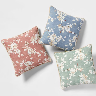 Floral Printed Square Throw Pillow - Threshold™ | Target