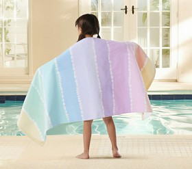 Stripe Tie-Dye Kid Beach Towel UPF 50+ | Pottery Barn Kids