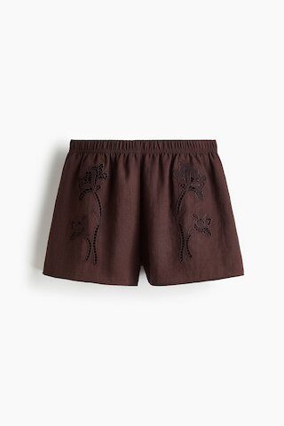 H & M - Shorts mit Broderie Anglaise - Dunkelbraun | H&M (DE, AT, CH, NL, FI)