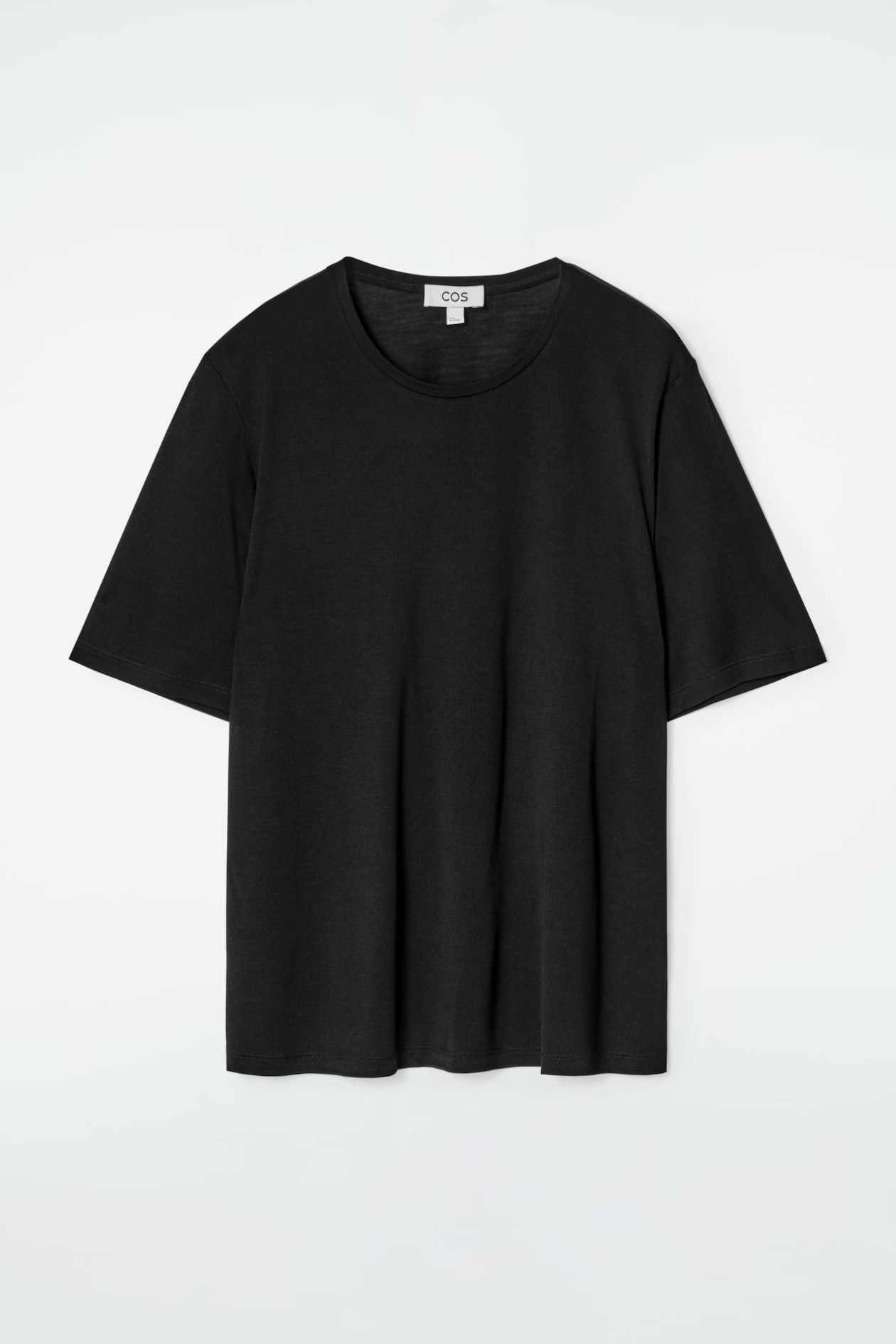 KNITTED SILK T-SHIRT - BLACK | COS UK