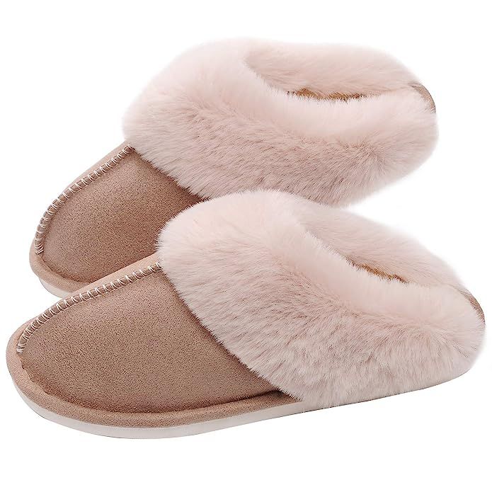 SOSUSHOE Womens Slippers Memory Foam Fluffy Fur Soft Slippers Warm House Shoes Indoor Outdoor Win... | Amazon (US)