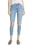 Free People $78 Womens New 1646 Blue Ripped Ankle Casual Jeans 24 Waist B+B | Amazon (US)