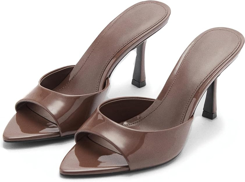 High Heel Mules for Women Patent Leather Mule Sandals | Amazon (US)