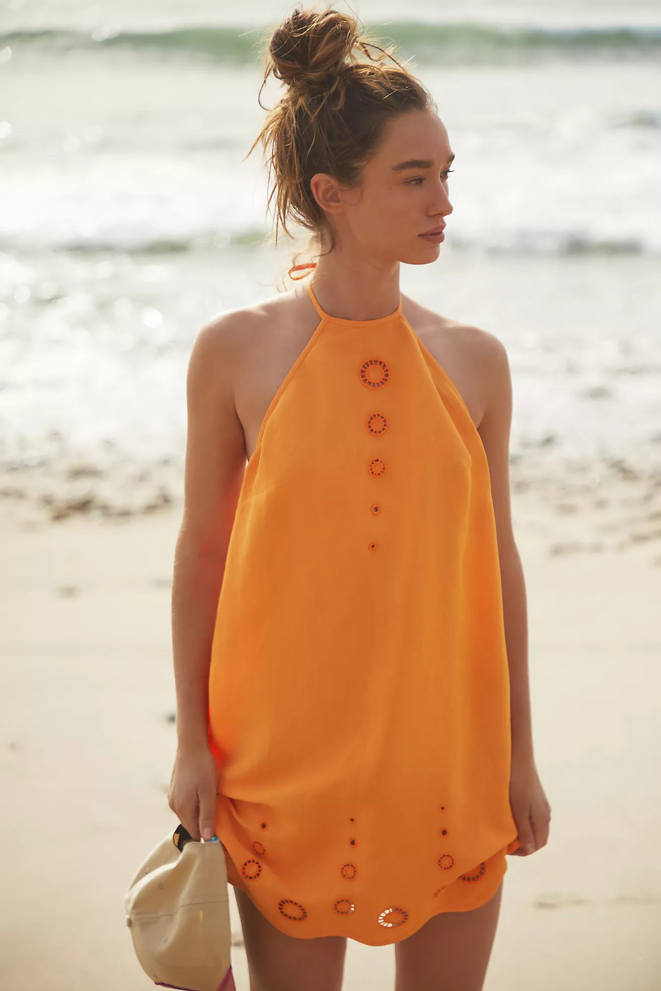 By Anthropologie Eyelet Halter Dress | Anthropologie (US)