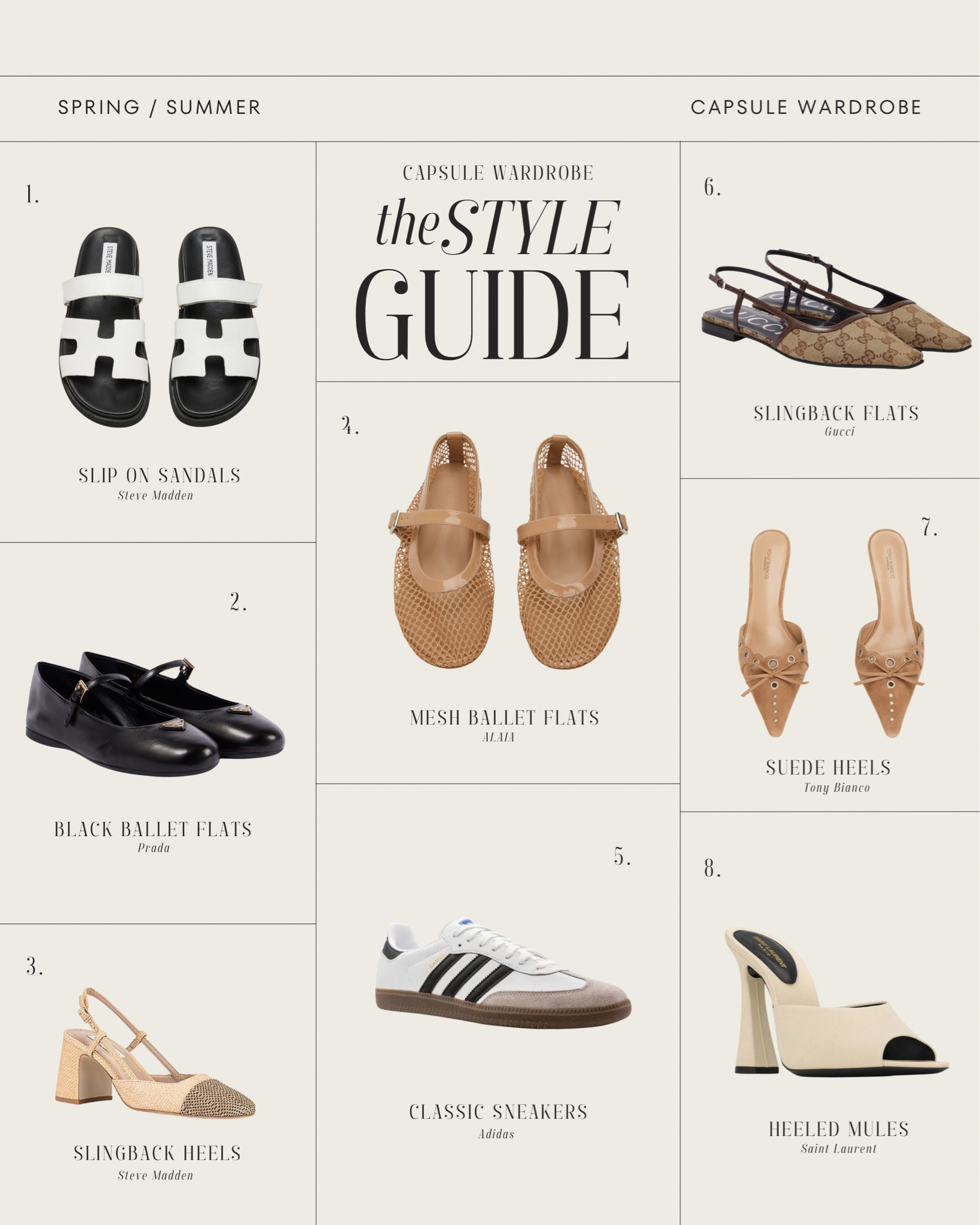 Spring / Summer Capsule Wardrobe shoes 

#LTKstyletip