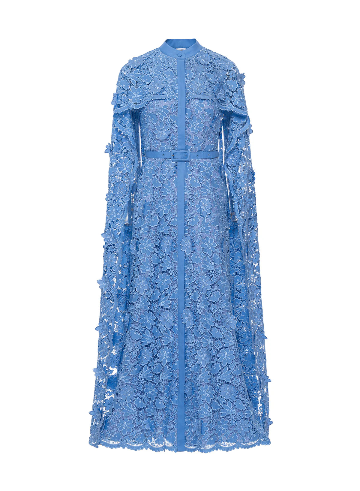Loretta Dress Periwinkle Embroidered Cotton | Over The Moon