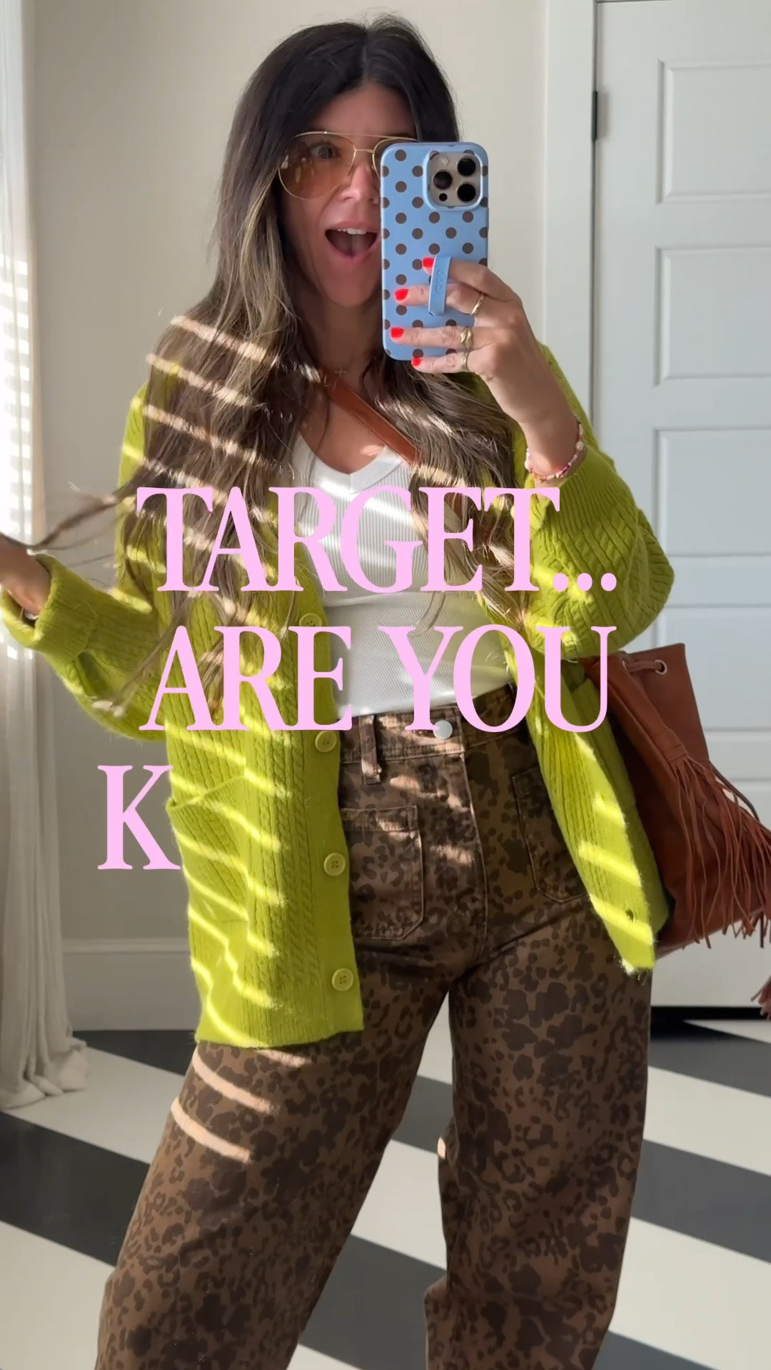 @Target with the cutest fall outfits! 
Lime green cardigan: s
leopard denim jeans: tts
rhinestone brown jelly flats: tts
White ribbed tank: xs

Code everydaysmitten on Loopy phone case!

#LTKOver40 #LTKWorkwear #LTKmomlife