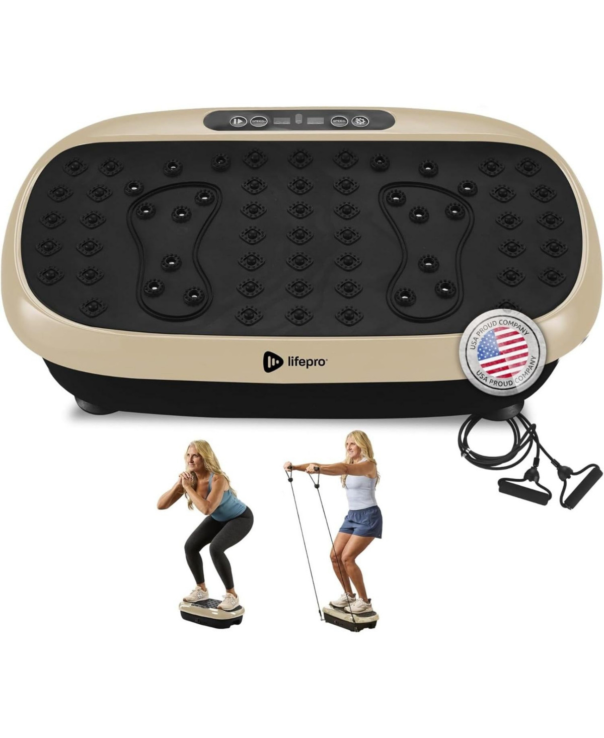 LifePro Mini Vibration Plate Exercise Machine â Full Body Platform for Lymphatic Drainage, Back & Joint Pain Relief - Gold | Macy's