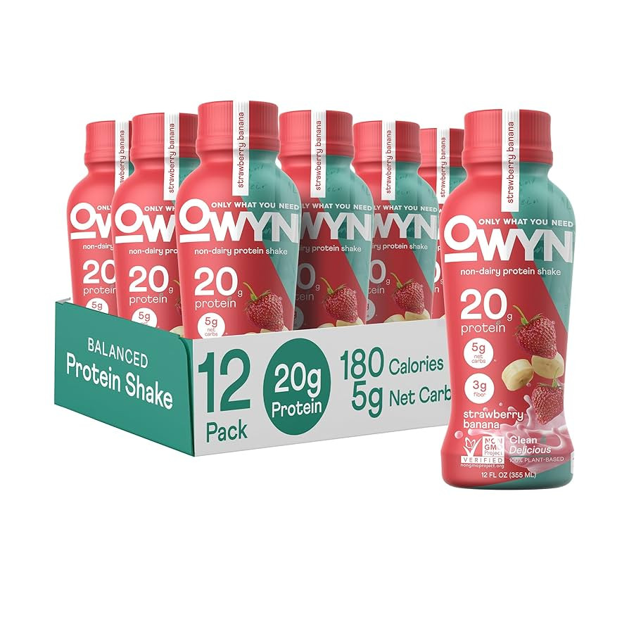 OWYN Only What You Need Vegan Protein Shake, Strawberry Banana,12 Fl Oz (Pack of 12), 100-Percent... | Amazon (US)