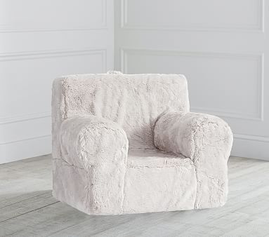 Gray Faux Fur Anywhere Chair® | Pottery Barn Kids