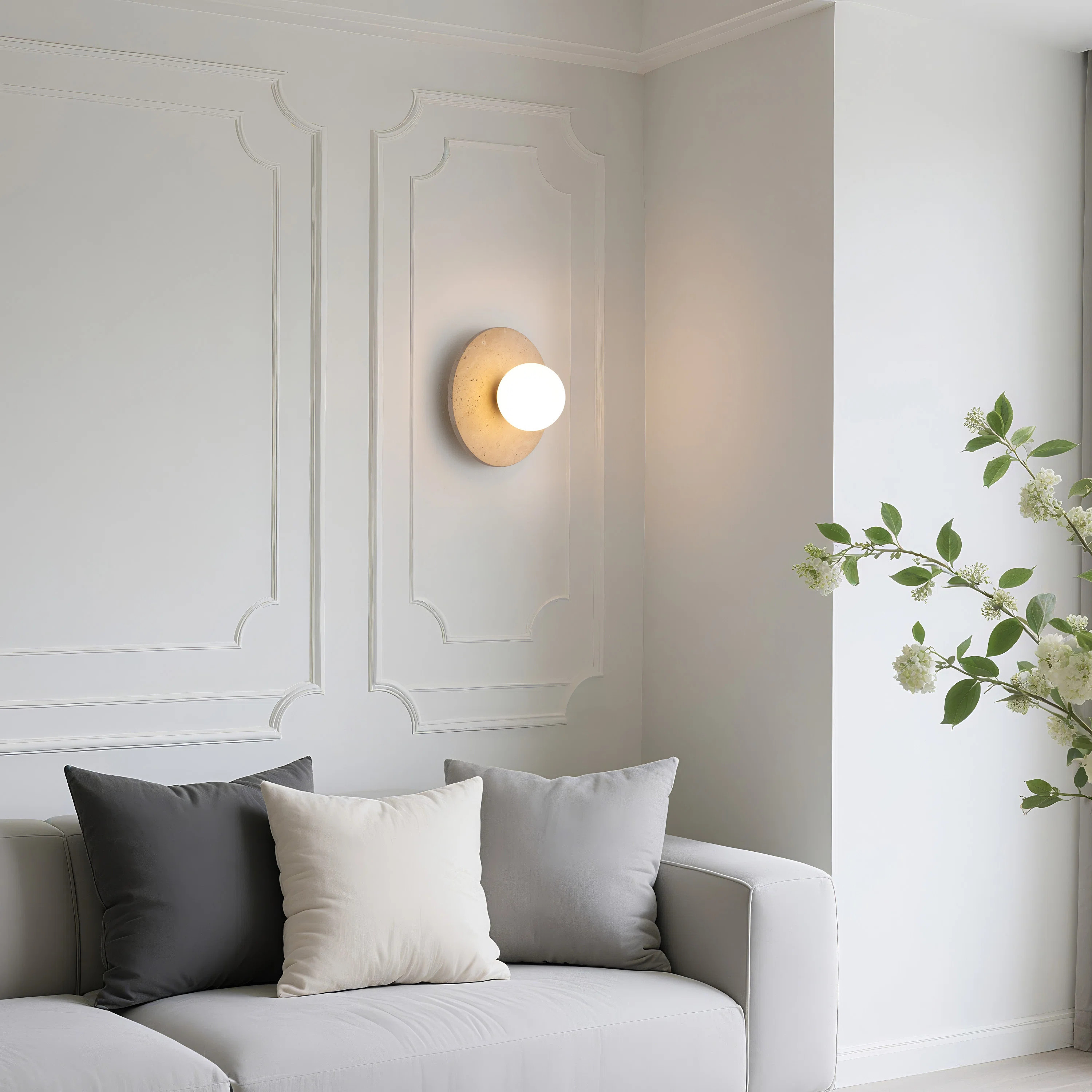 Tivoli 9.75" Modern Minimalist 1-Light Ovoid Travertine LED Wall Sconce | Wayfair North America