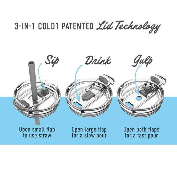 Reduce Vacuum Insulated Stainless Steel Cold1 40oz Tumbler with Handle, 3 Way Lid, & Straw: Grape... | Walmart (US)