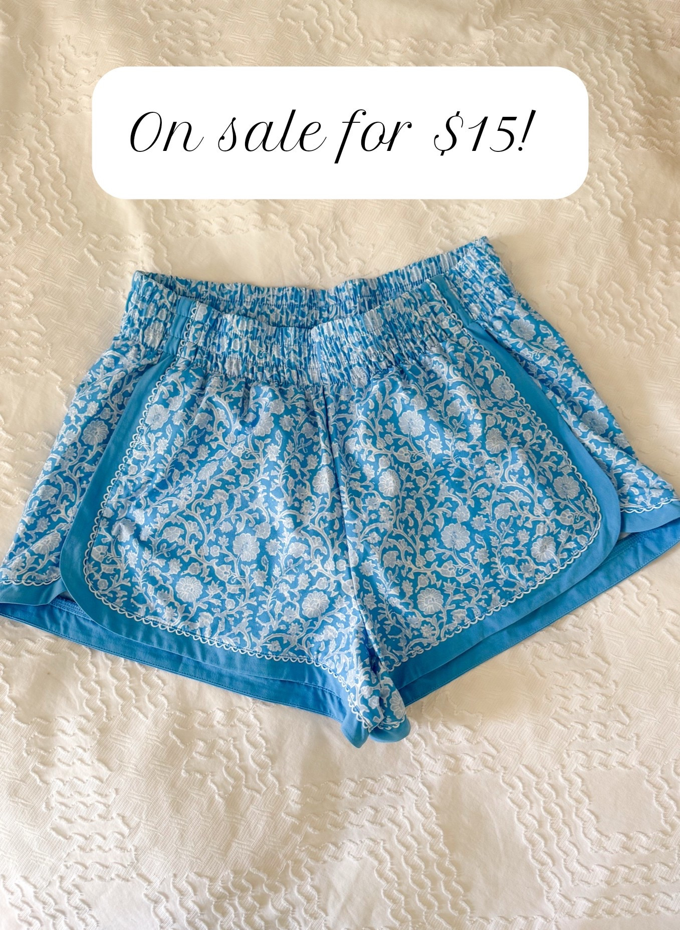 The prettiest blue and white shorts with white trim detail on sale for $15!

#LTKSaleAlert #LTKActive #LTKmomlife