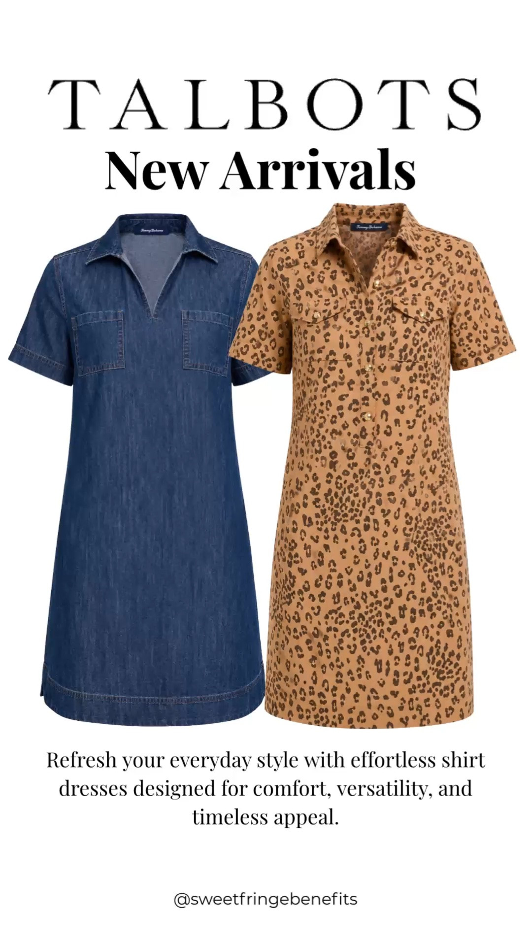 These new Talbots shirt dresses are an easy way to refresh your fall wardrobe. Choose classic denim or a timeless leopard print—both are comfortable, versatile, and perfect with sneakers, flats, or boots as the weather cools.

💡 LTK MADE EASY
❤️ Heart = Support my posts!
🔖 Save = Get sale & restock alerts
📋 Lists = Keep favorites organized
📲 Share = Send lists and products to a friend. Hello, Christmas List!
💬 Comment = Ask me anything about what I'm wearing.:-)

#LTKootd #LTKOver40 #LTKBeauty