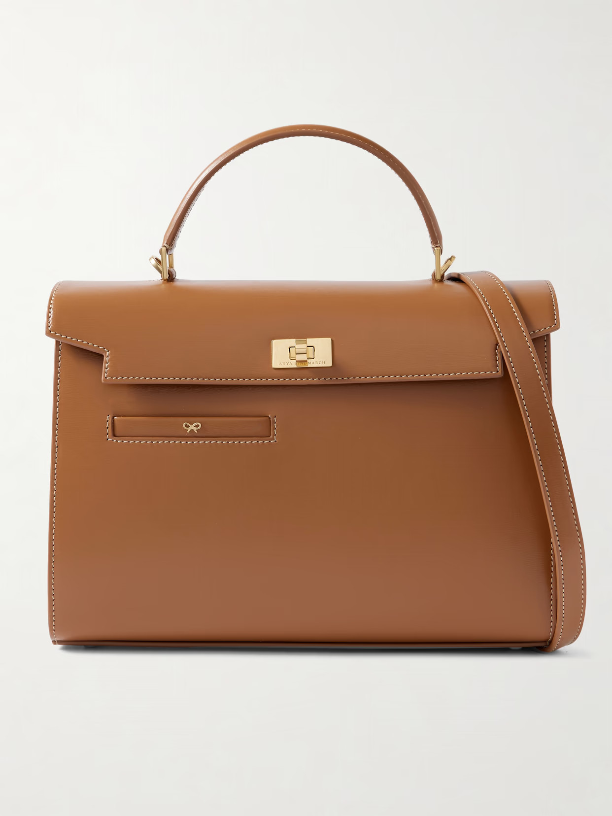 Anya Hindmarch - Mortimer Leather Shoulder Bag - Brown | NET-A-PORTER (US)
