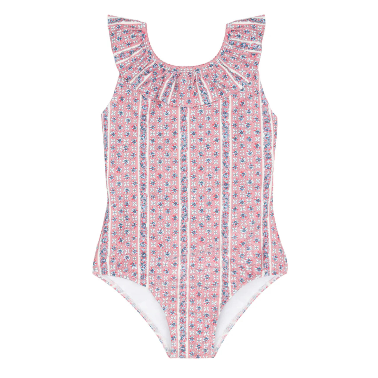 girls rosa vine ruffle collar one piece | Minnow