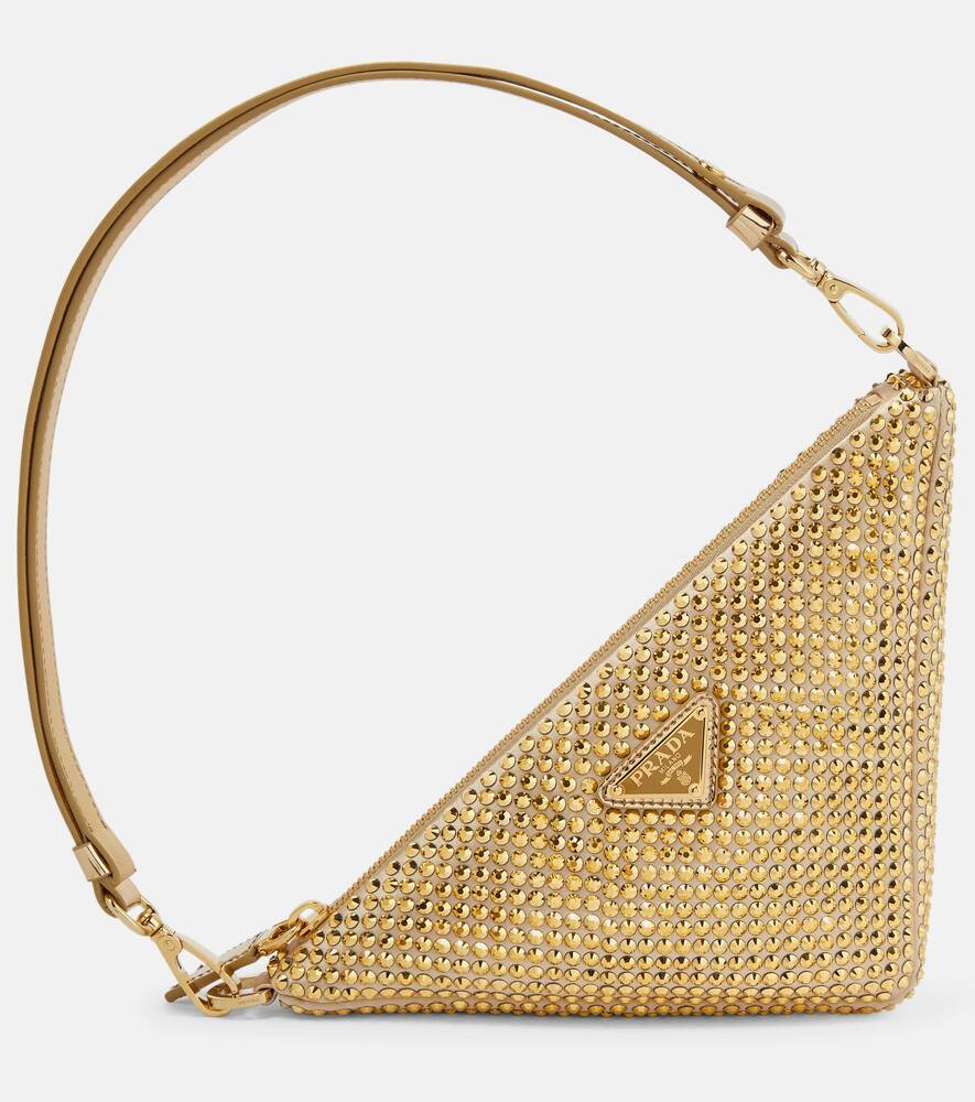Prada Triangle Mini embellished satin shoulder bag | Mytheresa (US/CA)
