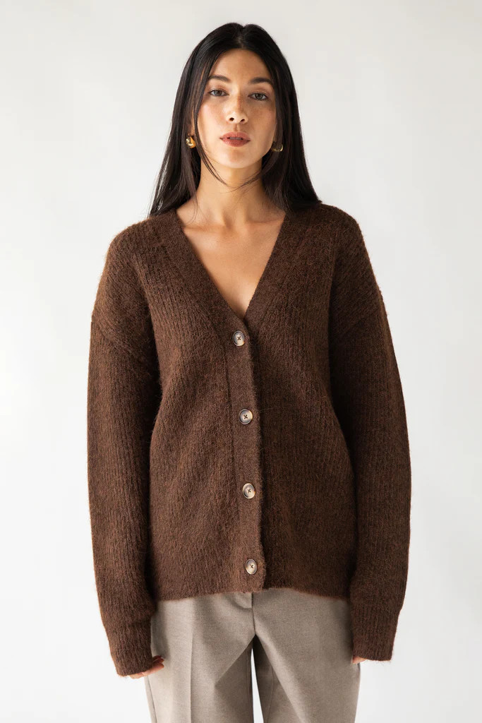 OVERSIZED BUTTON FRONT CARDIGAN | OAK + FORT