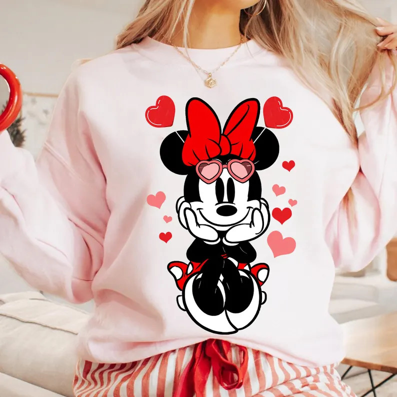 Cute Minnie Mouse Valentine T-shirt, Disney Couple Happy Valentine's Day Tee, Walt Disney World, ... | Etsy (US)