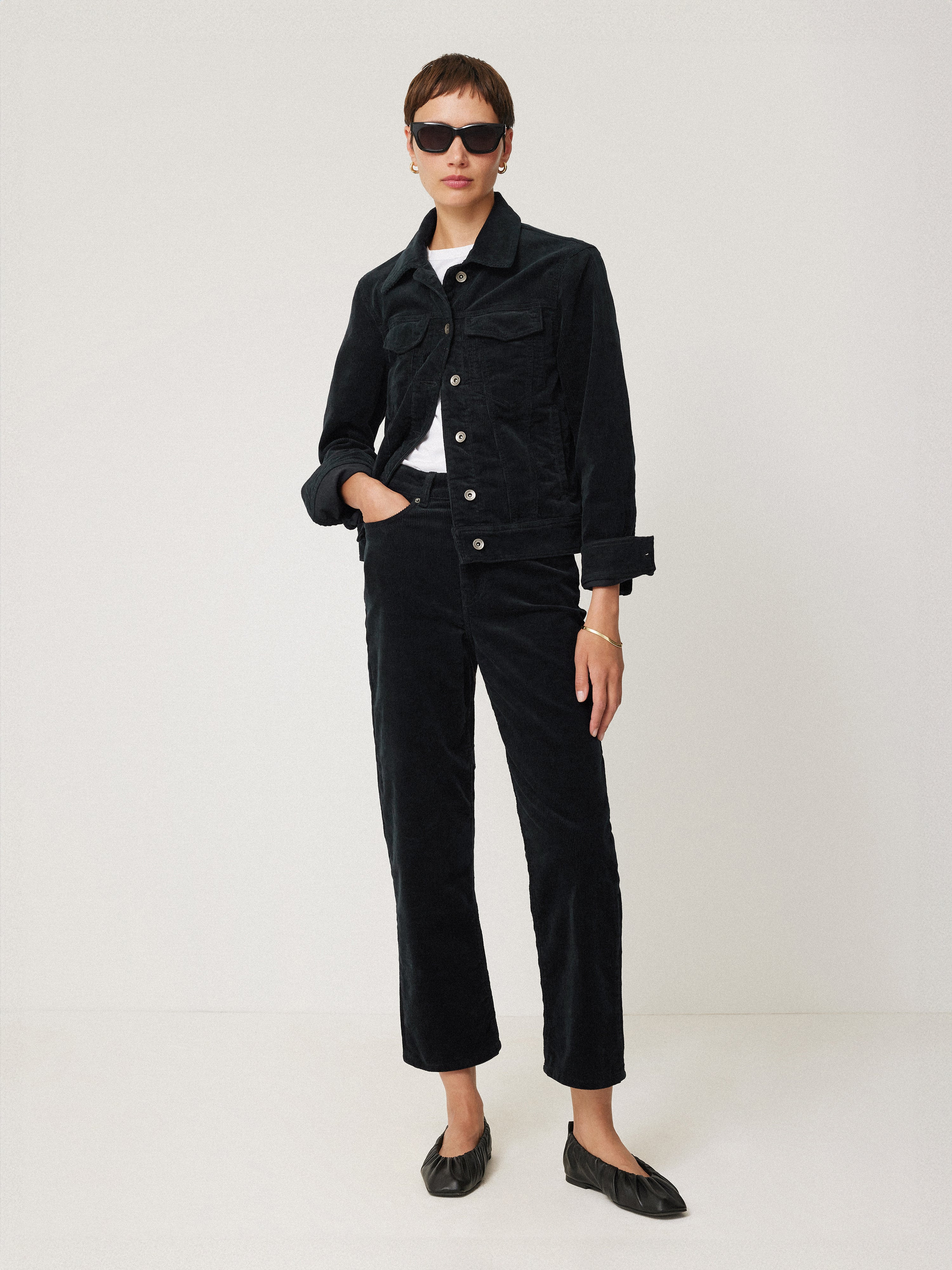 Boxy Cord Trucker Jacket | Navy | Jigsaw (UK)