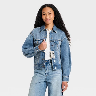 Women's Bandana Print Denim Jacket - Universal Thread™ Medium Wash XS | Target