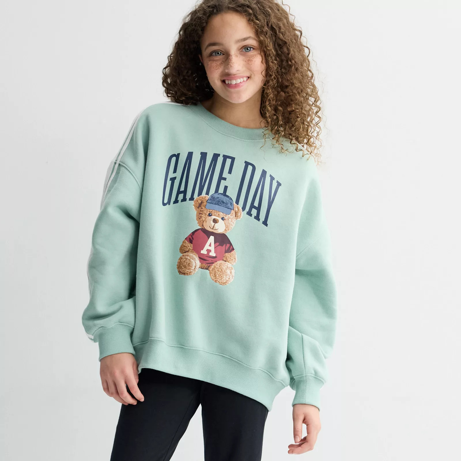 Girls 6-20 SO\u00ae Stripe Long Sleeve Oversized Sweatshirt in Regular & Plus Size | Kohl's